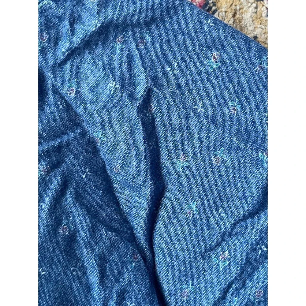 80s Vintage OshKosh Drop Waist Denim Skirt with Pink Logo Tag & Floral Print